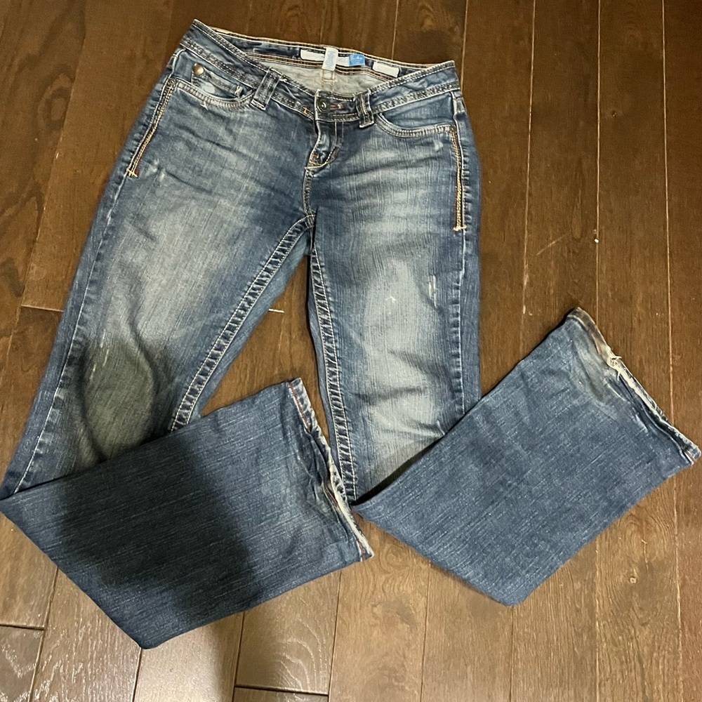 Aeropostale unisex bootcut jeans sz 1/2 , 28" low rise waist straight leg
